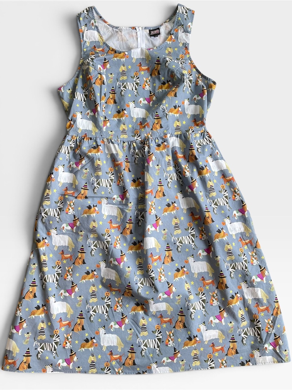 Retrolicious Halloween Dogs in Costume Sleeveless Midi Dress 3X Trick or Treat